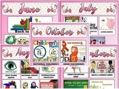 Display Bulletin Boards for 2019 Monthly  .